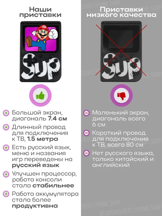 Игровая приставка SUP Game Box, портативная консоль, карманная игровая приставка, тетрис