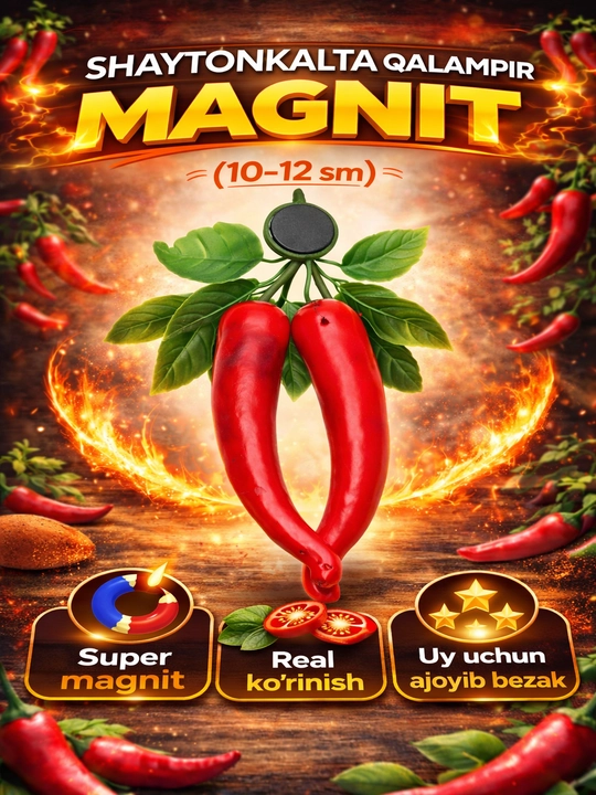 Meva shaklidagi magnitlar (10–12 sm) – real ko‘rinish, kuchli magnit - 