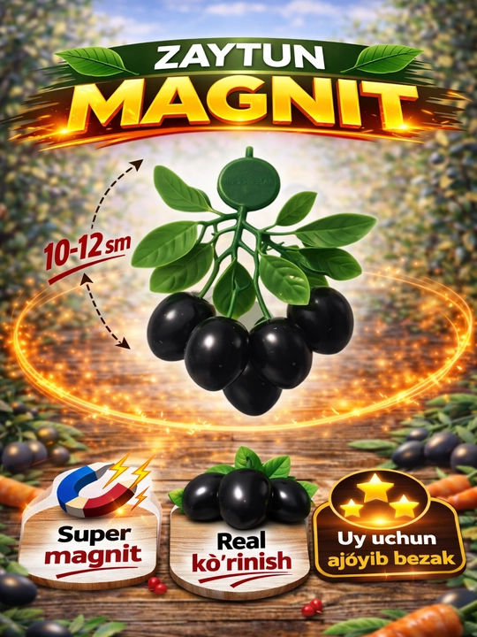 Meva shaklidagi magnitlar (10–12 sm) – real ko‘rinish, kuchli magnit - 