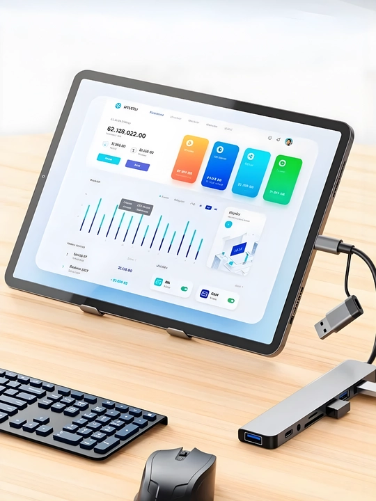 USB hub 3.0 Type-C, 8 ta port va kartrider bilan