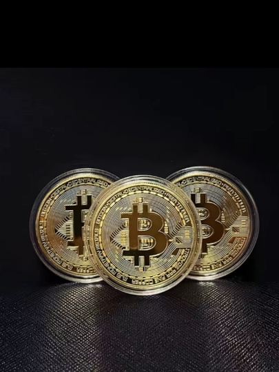 Сувенирная монета Bitcoin, серебряная