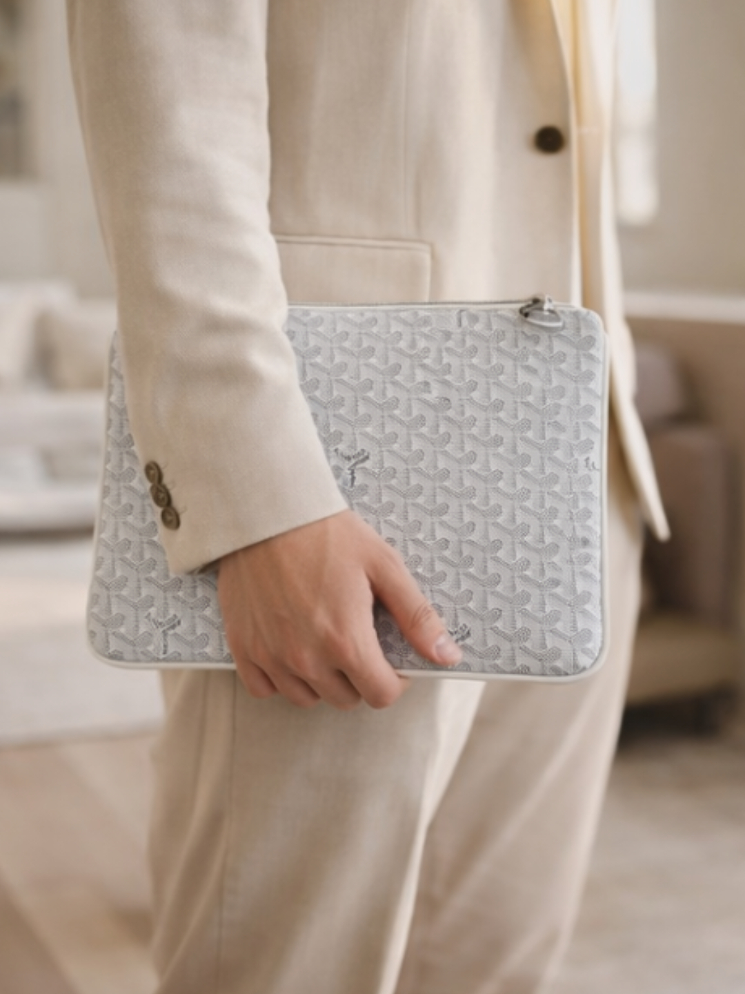 Goyard sumka eko-charmdan erkalar va ayollar uchun qutisi bilan, klatch, barsetka erkaklar - 