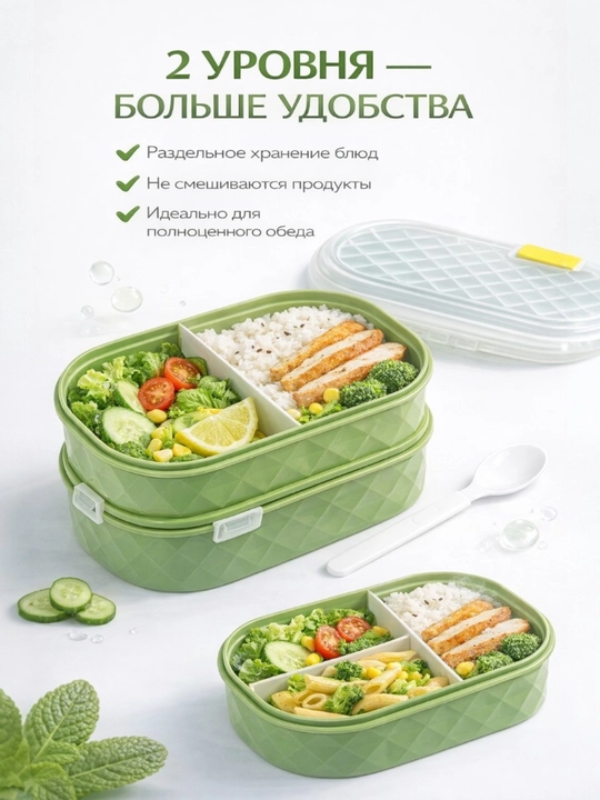 2 qavatli lunchbox – ovqatni toza, tartibli va qulay saqlash uchun eng yaxshi yechim
