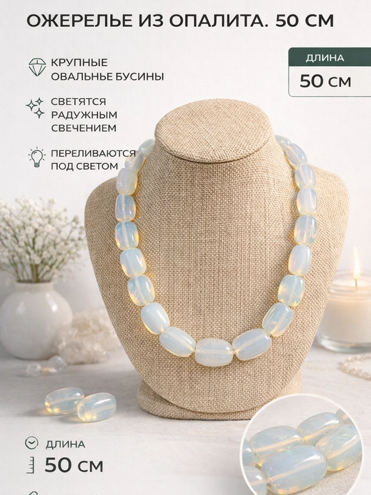 Ожерелье из опалита, 50 см - 