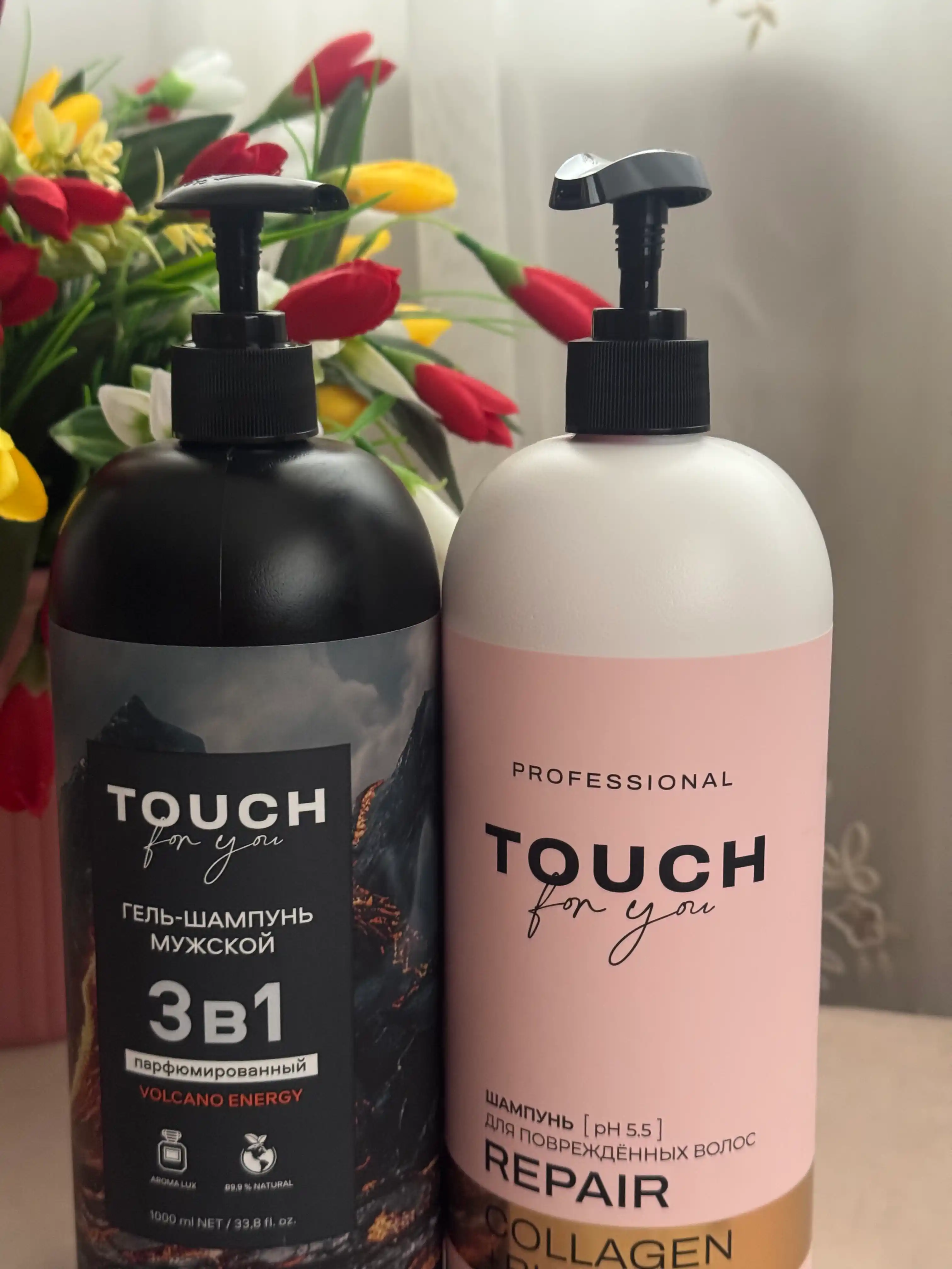 VOLCANO ENERGY parfyumlangan erkaklar shampuni, dush uchun gel, Touch For You, 1000 ml