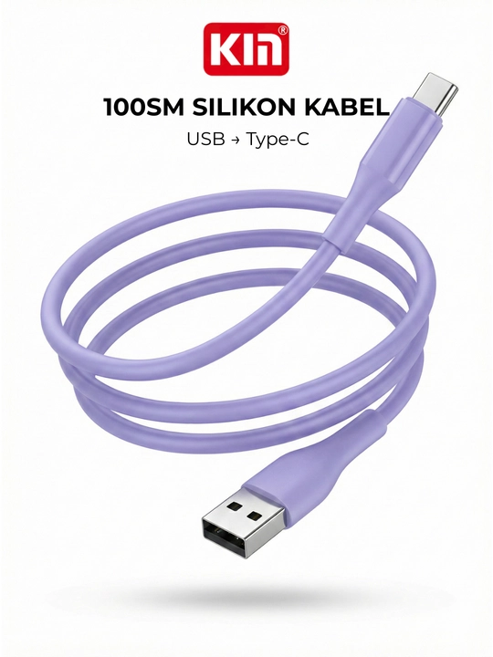Кабель KIN KS23 USB → Type-C, 100 см, 3.8 мм, силикон - 