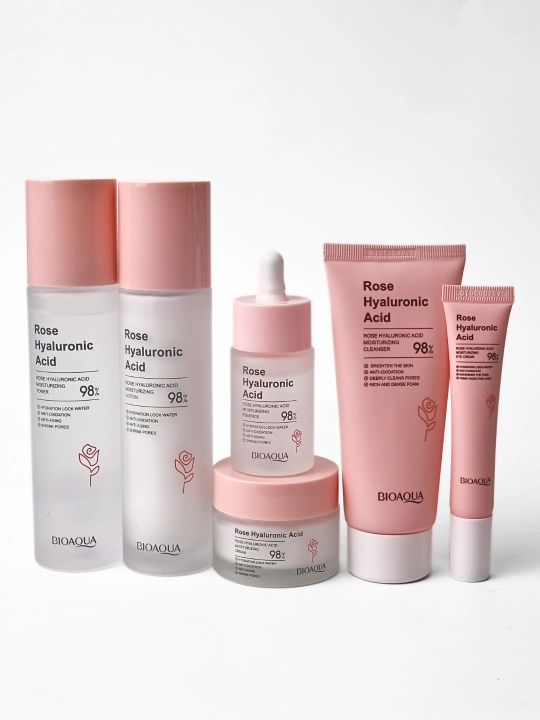 Rose Hyaluronic Acid 6 in 1 набор для ухода за лицом, роза и гиалуроновая кислота