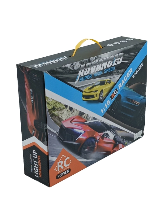 Radio boshqariladigan mashina 1:16 RC Power Racer, chiroqlar, tezlik