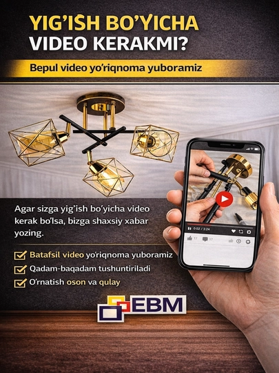 E27 2,3,5 lampali shift qandil, oyna, yotoqxona va zal uchun, yoritish 25 m2 gacha
