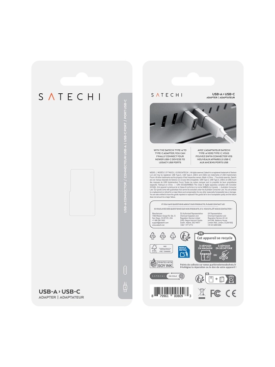 Adapter Satechi ma’lumotlarni uzatish uchun, Type-A to Type-C, USB-C to USB-A