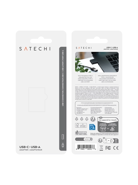 Adapter Satechi ma’lumotlarni uzatish uchun, Type-A to Type-C, USB-C to USB-A