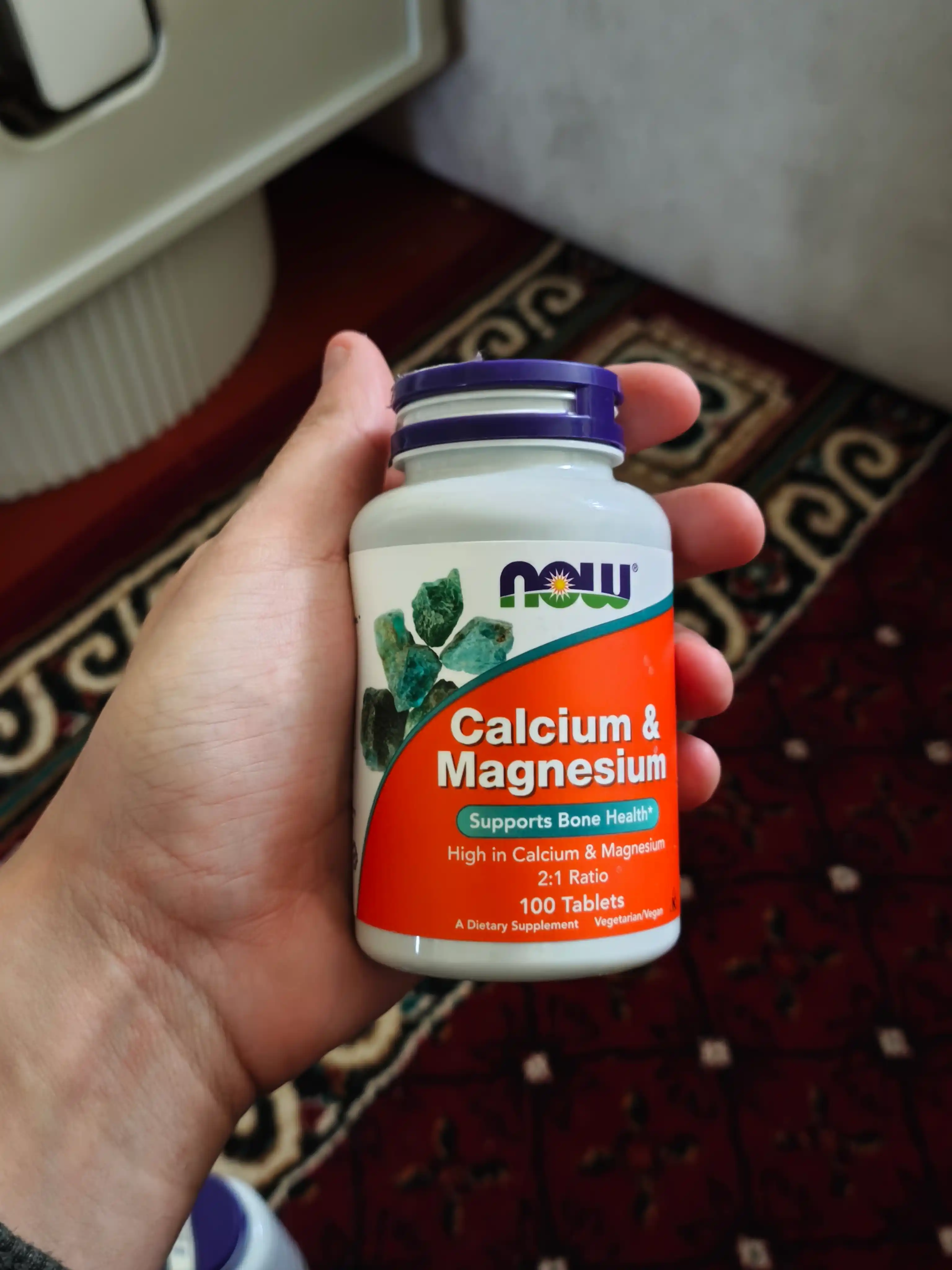Kalsiy va Magniy NOW Foods 500/250mg, 100 tabletka, Halol