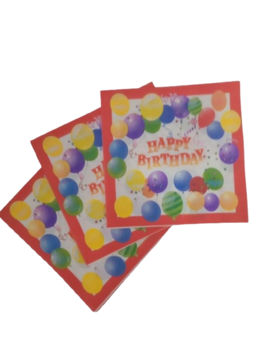 Tug'ilgan kun uchun salfetkalar, rangli qog'oz salfetkalar, Happy birthday - 
