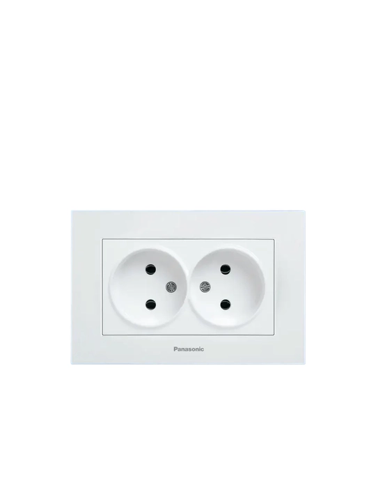 Ikki karra ichki elektr rozetka 16A 220V IP20 – kvadrat dizayn - 