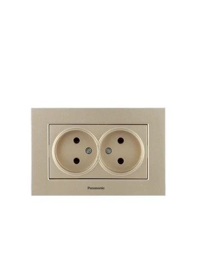 Ikki karra ichki elektr rozetka 16A 220V IP20 – kvadrat dizayn - 