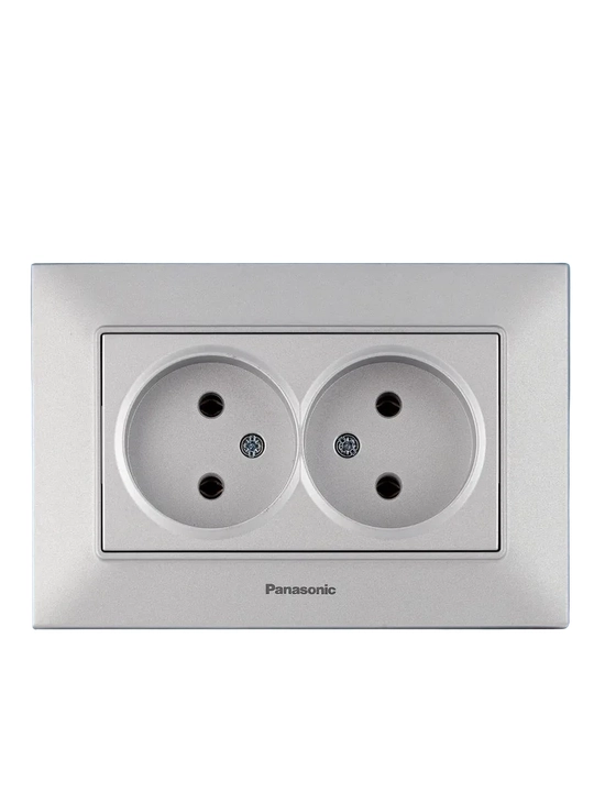 Ikki karra ichki elektr rozetka 16A 220V IP20 – kvadrat dizayn - 