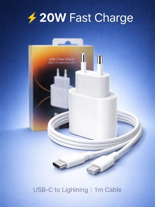 Зарядный адаптер мощностью, 20 Вт + панель быстрой зарядки, USB-C для iPhone 14 Pro Max - 