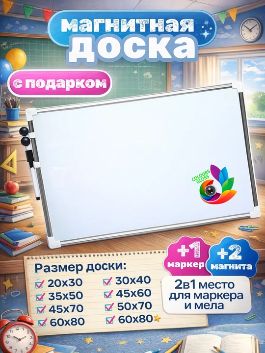 Для детей и учителей, USN, двусторонняя магнитная доска (Подарок; Маркер и 2 шт магнит)