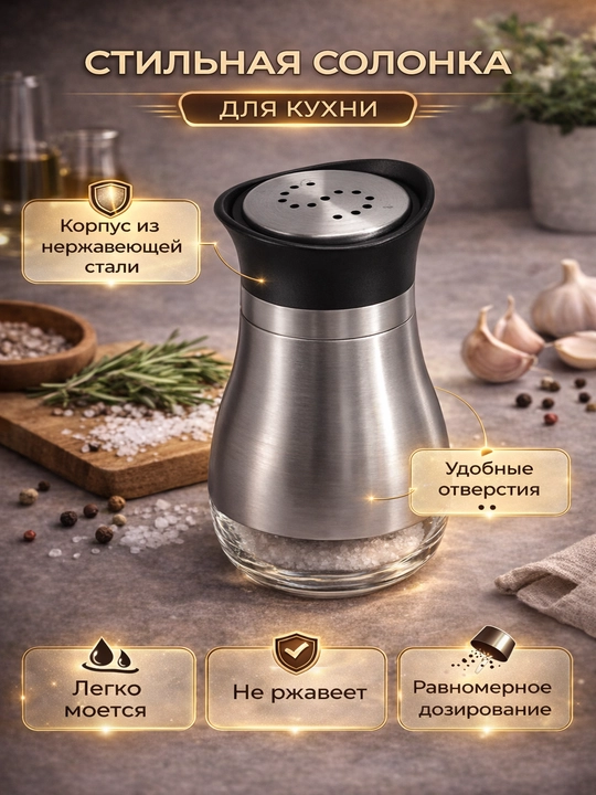 Zamonaviy tuz idishi metall qopqoqli - 