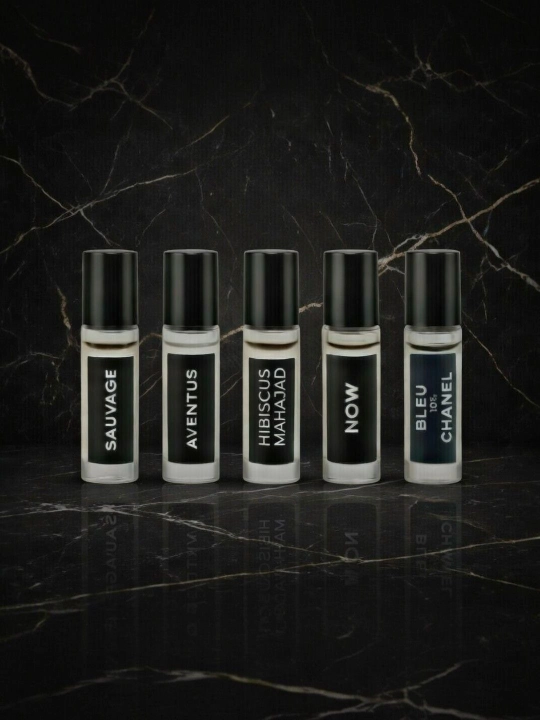 Erkaklar uchunatirlar to'plami GreedAventus HibiscusMahajad SauvageDior Now Bluede Chanel