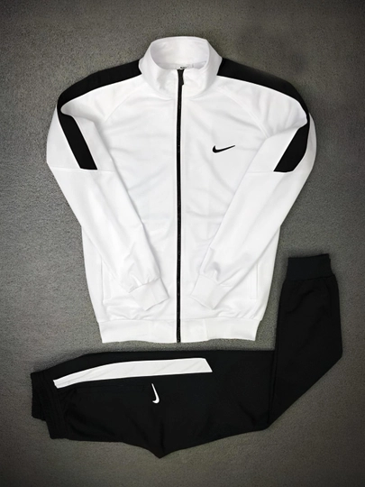 Мужской спортивный костюм, олимпийка и штаны, на молнии — HCSHOP-HCNK110-БЕЛЫЙ-S/M