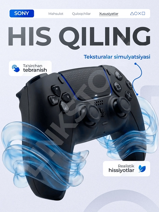 Simsiz joystik DualSense 5 PC va Sony Playstation 5 uchun