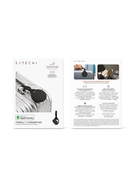 Трекер Satechi FindAll™ Luggage Tag, кожаный, аналог AirTag, для Iphone, брелок для багажа