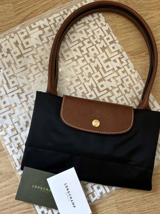 Maktab sumkasi, katta, ayollar uchun, Longchamp uslubida, o‘lchami M, tovut, shopper, A4 formatda