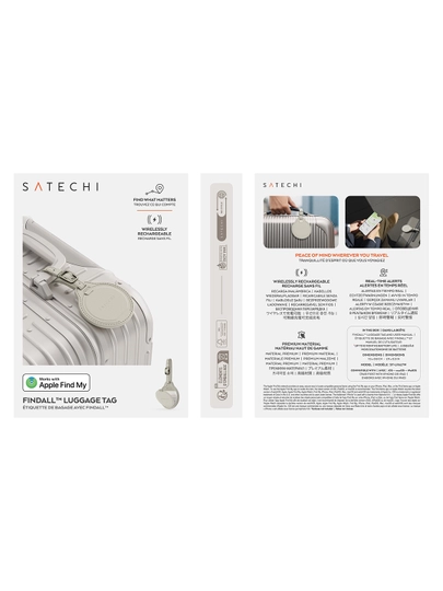 Трекер Satechi FindAll™ Luggage Tag, кожаный, аналог AirTag, для Iphone, брелок для багажа