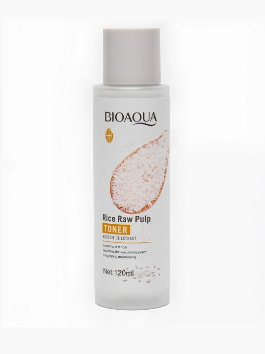Bioaqua guruchli RAW pulpali namlovchi yuz tonigi, oq guruch ekstrakti bilan, 120 ml