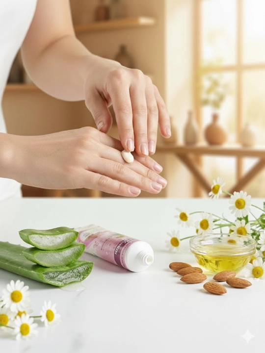 Aloe Vera va bodom yog'i bilan "yumshoq effekt" qo'l va tirnoq kremi, 125 ml