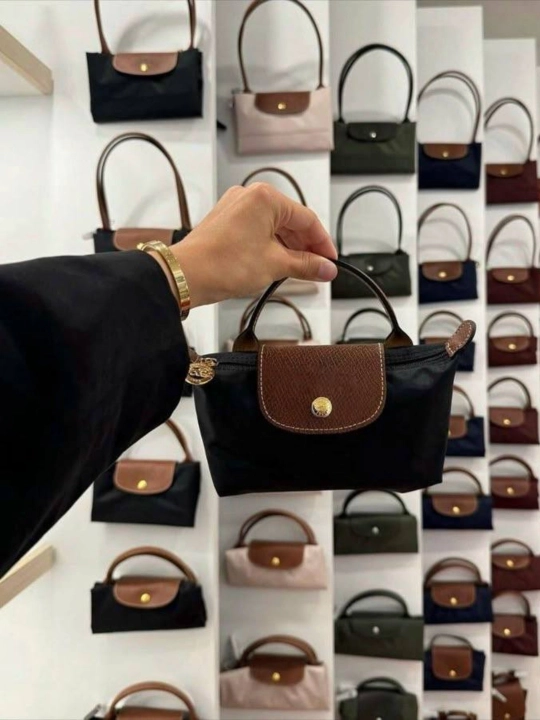 Ayollar kross-bodi sumkasi, kichik, longchamp uslubida, kosmetik sumka