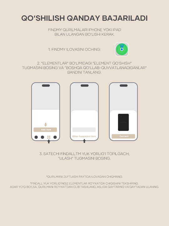 Satechi FindAll™ pasport g‘ilofi, o‘rnatilgan trekerli,charm,AirTag analogi, iPhone uchun