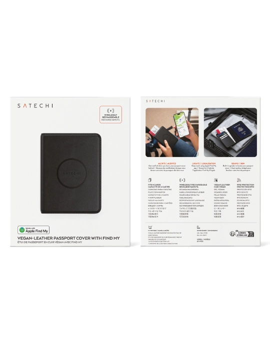 Satechi FindAll™ pasport g‘ilofi, o‘rnatilgan trekerli,charm,AirTag analogi, iPhone uchun