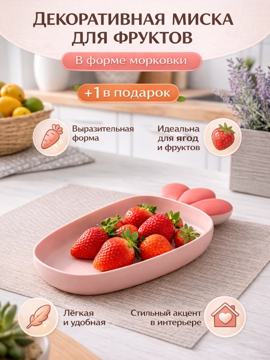 Yurak shaklidagi dekorativ meva va rezavorlar uchun kosa - 