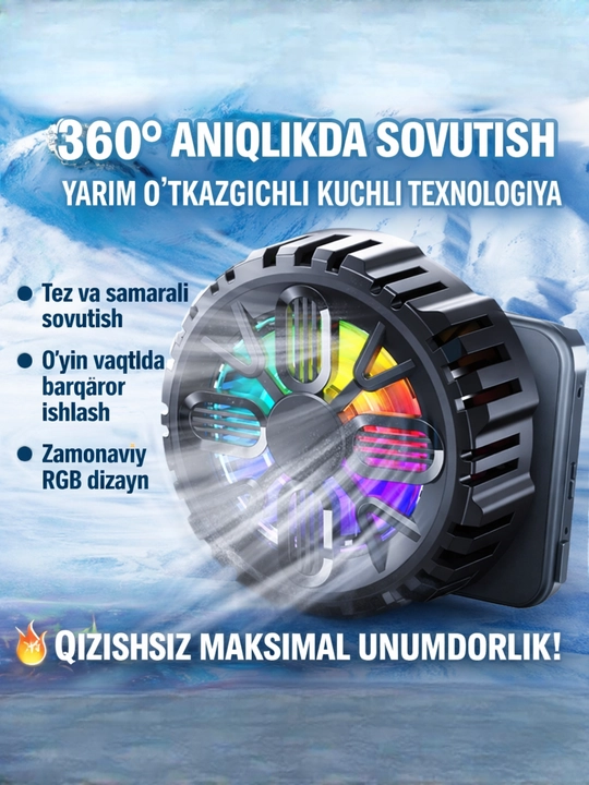 SL13,AL-17 va L-06 smartfon uchun kulerlar: magnit, RGB, simsiz zaryad, o‘yinda issiq yo‘q - 