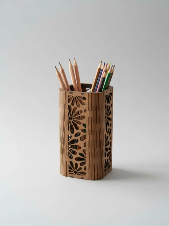 Деревянный органайзер для стола, подставка для карандашей и кистей, размер 10х15 