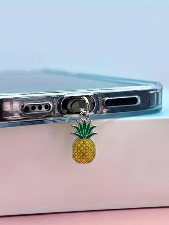 Пылезащитник брелок заглушка ананас и виноград для телефона, на iPhone, Android, Type-C