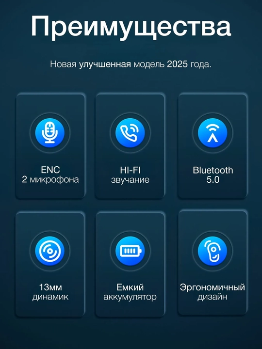 Блютуз гарнитура HOCO S19, DES60, E90 с шумоподавлением,  Bluetooth наушник