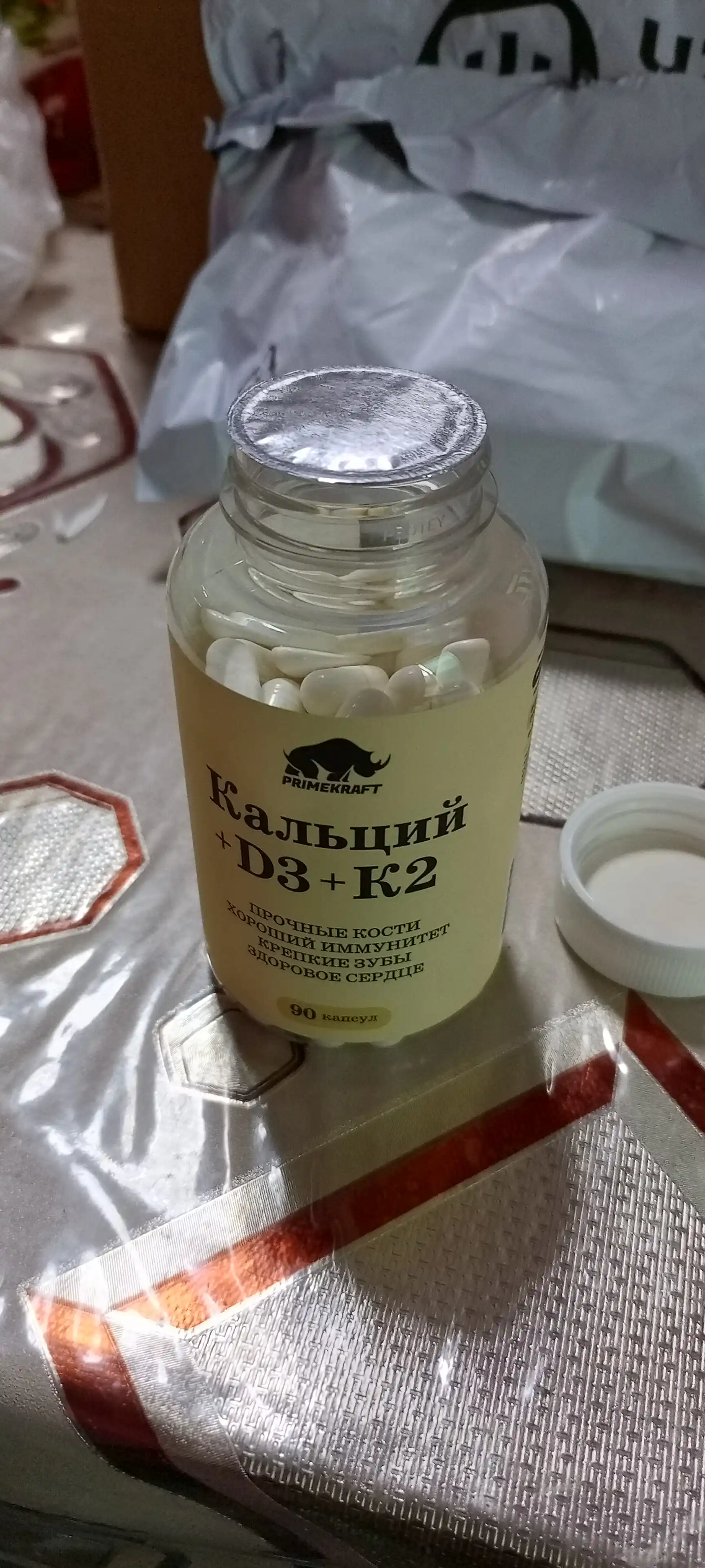 Prime Kraft Kalsiy D3 K2 kompleks kapsula suyak bo‘g‘im tish uchun, 90 kaps, HALAL