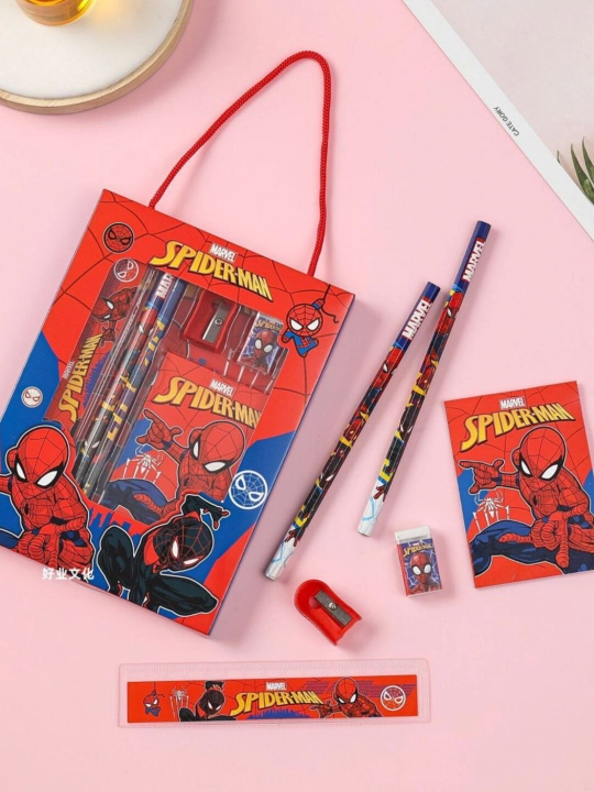Канцелярский набор для детей, состоит из 6 предметов, Spider-Man, Капибара, Kuromi