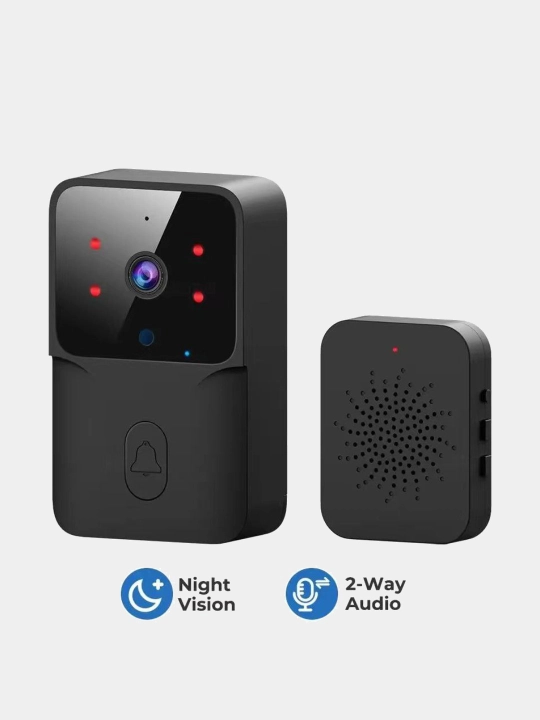 Kamera bilan Wi-Fi video eshik qo‘ng‘irog‘i Tuya Smart/Kement, tungi ko‘rish, ikki tomonlama aloqa