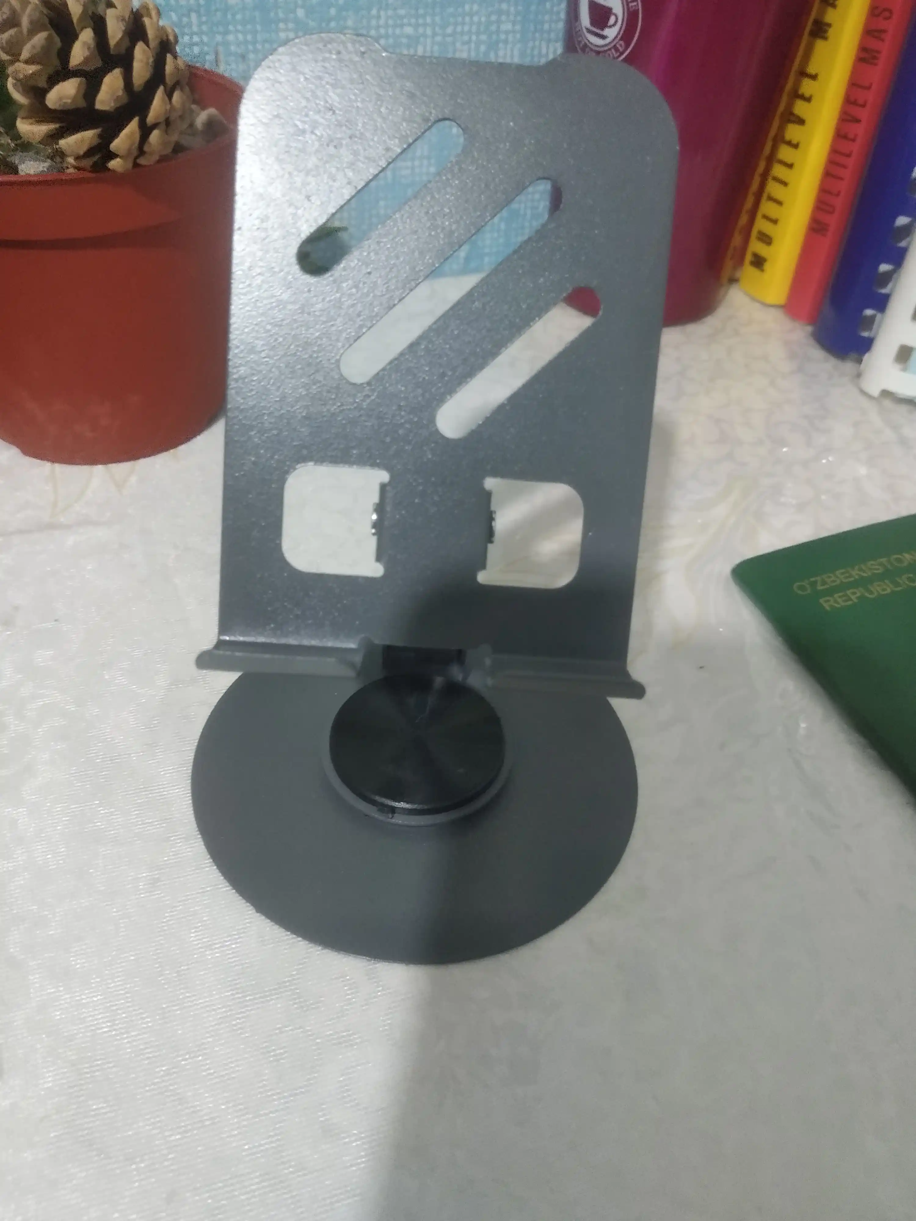 Telefon va planshetlar uchun 360 gradusga buriladigan metall tutqich, telefon podstavka