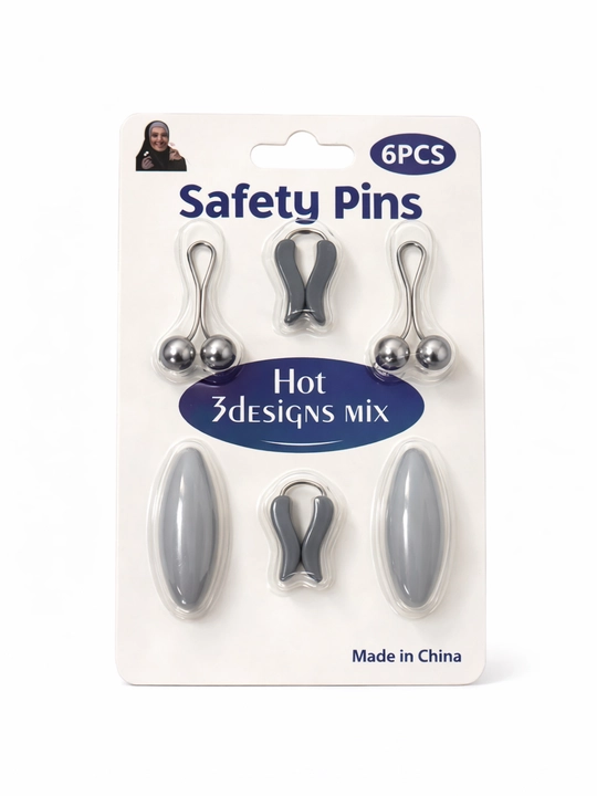 Hijob va kiyimlar uchun dekorativ to'g'nog'ichlar to'plami, 6 dona