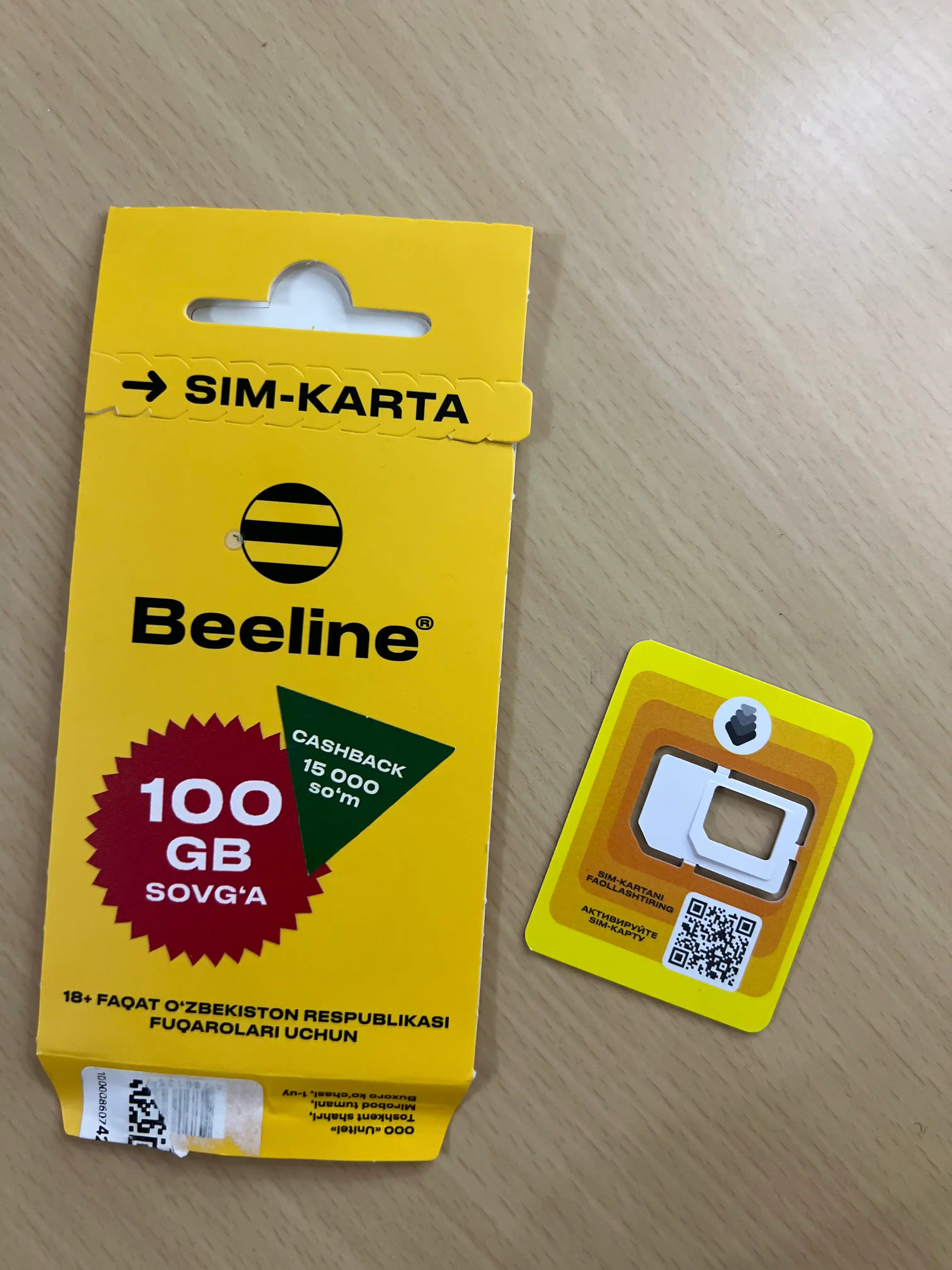 SIM-карты Beeline для всех типов мобильных устройств бонус на 3 месяц 100ГБ , 15000