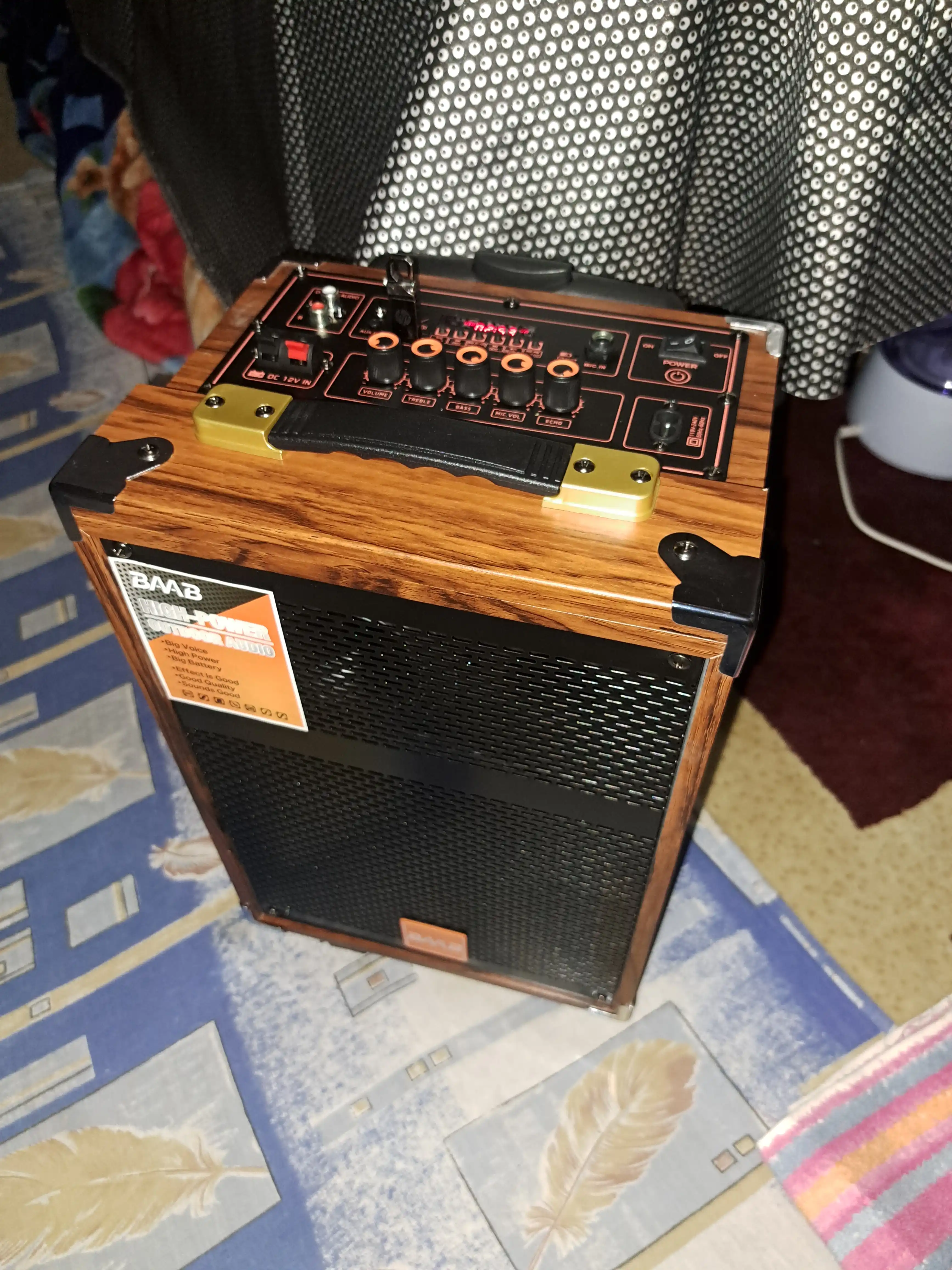 BAAB portativ karaoke Bluetooth karnay mikrofon va pult bilan