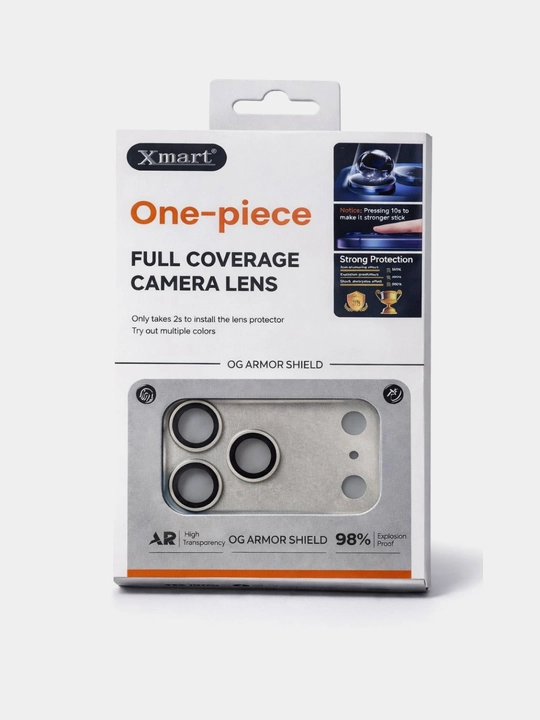 IPhone kamera uchun himoya oynasi 17 Pro/Pro Max. Xmart One-Piece full coverage