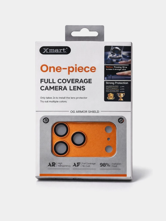 IPhone kamera uchun himoya oynasi 17 Pro/Pro Max. Xmart One-Piece full coverage