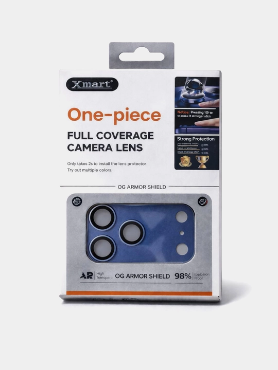 IPhone kamera uchun himoya oynasi 17 Pro/Pro Max. Xmart One-Piece full coverage