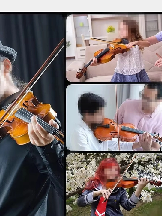 4/4 Akustik skripka, 8 ta 1 to'plamda